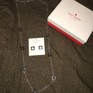 Kate Spade Silver Spade Necklace and Earrings Set